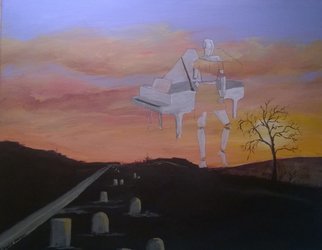 Kimmie Hamm; Nameless, 2016, Original Painting Acrylic, 16 x 20 inches. Artwork description: 241  Nameless Acrylic on Canvas Broken and nameless in life, but restored in heaven. I see rows of nameless graves on a dark road but ahead in the twilight sky visions of beautiful music so powerful that it begins to heal the brokenness of life thus creating a ...