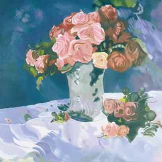 Kimberley Walton; Vase Of Flowers IRIS Gicl..., 2005, Original Printmaking Giclee, 30 x 30 inches. Artwork description: 241    True to the detail and colors of the original, acrylic on canvas.  Vibrant pinks and browns of the roses, and the mixture of colors in studying the play of light on the still life,  is the main focus of this piece.    NOTE:  ONLY TWO PRINTS ARE AVAILABLE, ...