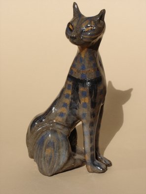 Kimberly King; Painted Cat, 2007, Original Ceramics Other, 9 x 5 inches. 