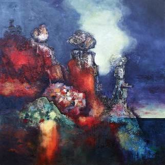 Vasco Kirov; The Beacon, 2016, Original Painting Acrylic, 135 x 135 inches. Artwork description: 241 The Beacon is the third painting in the series named Dream Landscapes. ...