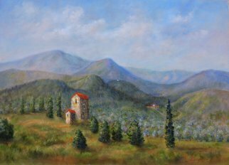 Katalin Luczay; Tuscany Italy Landscape, 2018, Original Painting Oil, 24 x 18 inches. Artwork description: 241 Tuscany landscape, Tuscan mountains, olive groves Tuscany, Italy oil painting, Italy Tuscany painting, Summer landscape of Tuscan hills...