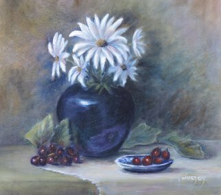 Katalin Luczay; Wild Flowers, 2017, Original Painting Oil, 12 x 12 inches. Artwork description: 241 Country life, Nature painting, flower painting, daises, still life of daisies, classical still life art, rural scene, farm scene painting, American realism, floral painting...