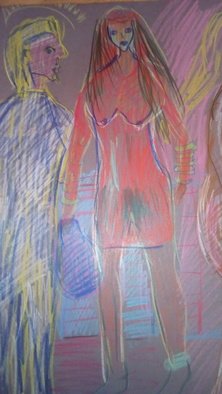 Nina Mindova; Adultary Woman And Jesus, 2017, Original Paper, 9.9 x 10.9 inches. Artwork description: 241 Jesus meets the Samarian woman ...