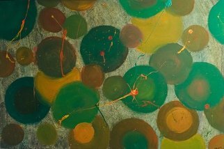 Kristin  Garrow; Spheres, 2010, Original Painting Acrylic, 36 x 24 inches. Artwork description: 241 A series of circles and splashed paint take you on a journey to explore the piece one side shadowed to enhance the painting...