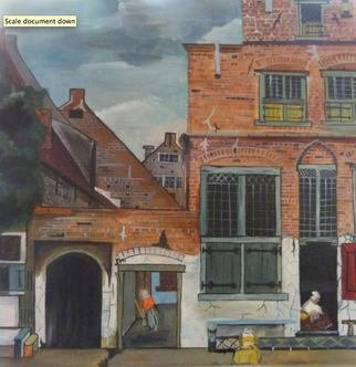 Kristi Vandelft; The Little Street Recreated, 2013, Original Painting Acrylic, 12 x 12 inches. Artwork description: 241  This is a recreation of Vermeer's painting 