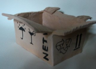 Krylova Aglaya; Box, 2007, Original Ceramics Handbuilt, 30 x 25 cm. Artwork description: 241  A cardboard box transposed into ceramics ...