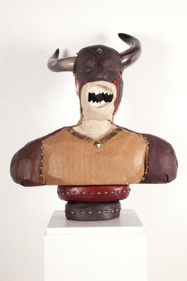 Katrina Brooks; Fine Leather, 2012, Original Sculpture Mixed, 26 x 22 inches. Artwork description: 241  Foam, leather, upholstery pins ...