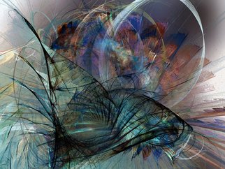Karin Kuhlmann; In The Mood, 2008, Original Digital Art, 45 x 60 inches. Artwork description: 241    Evocative image composition in finely graded shades of blue, created in the style of the abstract expressionists. Printed on Watercolor Paper ( rolled in a tube) . Can be shipped worldwide. ...