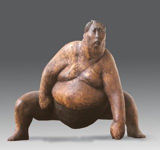 Vladimir Gavronsky; Sumo, 2005, Original Sculpture Wood, 78 x 58 cm. 