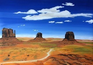 Claudia Luethi Alias Abdelghafar, 'Monument Valley', 2018, original Painting Oil, 70 x 50  x 2 cm. Artwork description: 2103 Oilpainting on canvas from the Monument Valley. Powerful lines and contrasts are the base of this painting and also the small little details of it, especially on the left side. Can you see the little snake, she is waiting for you  The size of the painting is ...