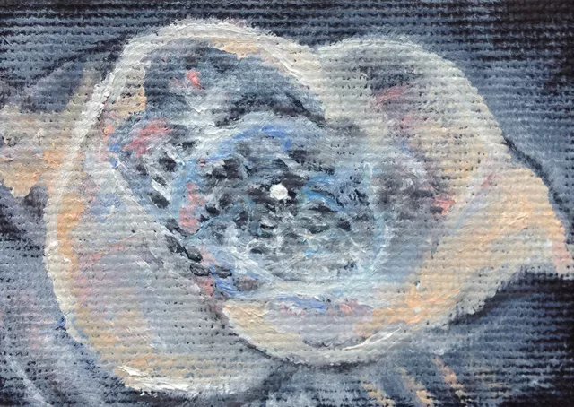 Claudia Luethi Alias Abdelghafar, 'The Cats Eye Nebula', 2014, original Painting, 7 x 5  x 1 cm. Artwork description: 1758 Miniature oilpainting on canvas from the cats eye nebula. The small but nice oilpaintings from the stars. When I saw this little canvas in an art shop in Switzerland I wanted them. I bought them wondering what I could paint on this little canvas but not worrying ...