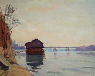 Lena Kurovska; Spring On River, 2015, Original Painting Oil, 30 x 24 cm. Artwork description: 241  landscape, oil painting on board, river, plein air, spring...