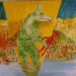 Kundo Kyon; Meanubis, 1999, Original Painting Oil, 80 x 80 cm. 
