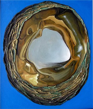 Laisk Serg;  Awaiting Fea, 2003, Original Painting Oil, 50 x 60 cm. Artwork description: 241   Walnut, erotica, love, hole, shell, light, direction, way, the embryo, birth   ...
