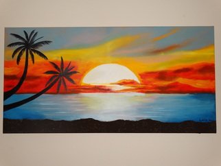 Luis Munoz; Sunset At The Beach, 2014, Original Painting Oil, 30 x 15 inches. Artwork description: 241  Handsome Fresh hand- painting. Combination of Acrylic and Oil. RIGINAL AND NEW. All done with passion and creativity. I guarantee you that you will own an unique piece to show in your lovely room. It is a good piece.   ...