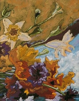 Mary Jane Erard; Boquet, 2007, Original Printmaking Giclee, 20 x 16 inches. Artwork description: 241   Giclee Print of abstract floral image - original painted in pastel on textured paper.  Unframed print.   ...