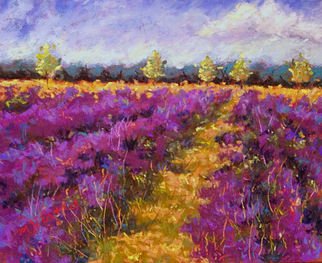Mary Jane Erard; Lavender Rows, 2017, Original Pastel, 8 x 10 inches. Artwork description: 241 Pastel on board...