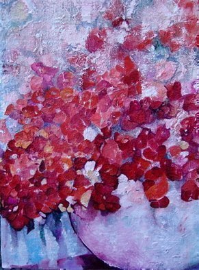Luise Andersen, 'BOUQUET In Progress DETAI...', 2008, original Painting Oil, 1 x 18  inches. Artwork description: 104871  CHOSE ALIZARIN CRIMSON, MAGENTA, DEEP PURPLE, ZINC AND TITANIUM WHITE - LAYERS- TRANSPARENT AND OPAQUE, UNTIL THE BLOSSOMS POPPED, IN A MANNER, I NEEDED THEM TO. . FROM INSIDE FEEL. BACKGROUND AND BOTTOM , AS WELL AS MANY BLOSSOMS IN ABSTRACT FEEL- ART PIECE RESONATES ENERGY - REACH FOR VIBRANT, PASSION- ...