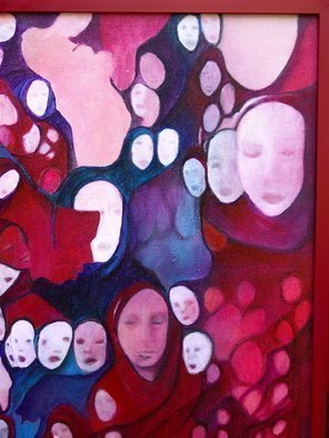 Luise Andersen, 'FACES OF MIND Detail Top ...', 2004, original Painting Acrylic, 20.5 x 24.5  x 2 inches. Artwork description: 114771  DO NOT KNOW. . IF YOU LOOKED AT THIS TRUE CORE PAINTING CLOSER BEFORE. . DO NOW. . SEE EXPRESSIONS OF VISAGES. . I always point that out-  AND THE LINES AND FORMS. . HUES. . SUCH A SENSUAL, SEXUAL. . FULL OF HUMAN EMOTIONS PAINTING. . AND THE REDS. . AND BLUES. . AND THEN ALREADY ...