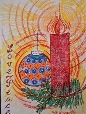 Luise Andersen, 'For The LOVE  LIGHT  PEACE IV', 2013, original Drawing Pencil, 9 x 12  x 1 inches. Artwork description: 30423     Drawn with Polychromo Colored Pencils- - Wish for All THE LIGHT OF SPIRIT . . LOVE. . PEACE. .to build a safe. . loving . . poverty, hunger free life existence  in our World. . . . Embrace . . listen encourage. . helpAlso for our Planet. . the Nature. . Animals All That Lives. . .     ...