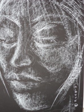 Luise Andersen, 'Jan 22 2014  EXPRESS FEEL  ', 2014, original Drawing Charcoal, 12 x 18  x 1 inches. Artwork description: 29631  urge to express Feel. . . . and had to be Now'Did'.photo of drawing taken in my room in artificial light. drawing is white charcoal on black art paper, 60 lb. ...