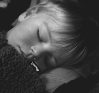 Luise Andersen, June 4 2018 detail 2 phase ..., 2007, Original Photography Black and White, size_width{KIAN__Little_Boy_Asleep_On_Traintrip_Germany-1168138536.jpg} X 9 inches