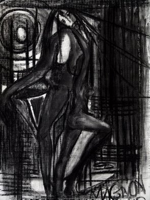 Luise Andersen, 'MIGNON EXTREME CHARCOAL  ...', 2007, original Drawing Charcoal, 18 x 25  inches. Artwork description: 87447  . . Needed to Vent. .  seem to 'gagg' inside. . Did not let minds' perfection craving' demand take over. . finished. Did digital with this severe' feel of know' . . drawing. . had to take further. . . . . . . . . . . . . . . . . . . . . . . . . . . . . . . . . . . . . . . . ...
