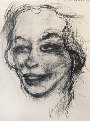 Luise Andersen; February 2020 Untitled 1, 2020, Original Drawing Graphite, 14 x 17 inches. Artwork description: 241 pursued the energy of smile in eyes , face. .  video clip is on Luise H AndersenFacebook .  the laselectart one  dYZ