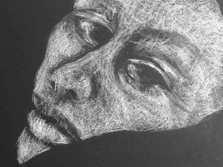 Luise Andersen, 'Five Am And Turn The Page', 2017, original Drawing Charcoal, 9 x 12  inches. Artwork description: 12207 September 1,2017- . . feel dictates . . still must draw . lines , lines , like textures in skin. . and eyes voice. . ...