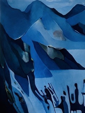 Luise Andersen, 'Left Detail Back To Blue', 2019, original Painting Oil, 36 x 24  x 0.5 inches. Artwork description: 3495 Set. 26,2019-  closed in on left detail . . size mentioned is of whole painting. ...