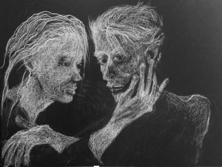 Luise Andersen, 'Tender Is Touch 4', 2017, original Drawing Charcoal, 9 x 12  inches. Artwork description: 11415 started Sept. one. express in charcoal keeps me calm. very hot since a week. . air not great. . smoke from fires. so is cool to stay inside . and create. express emotion. .  made several vhanges during process. this is version of today. think of drawing the black deeper in ...