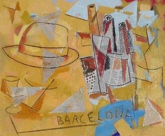 Jose Luis Lazaro Ferre, 'Barcelona I', 2003, original Collage, 50 x 61  x 1 cm. 