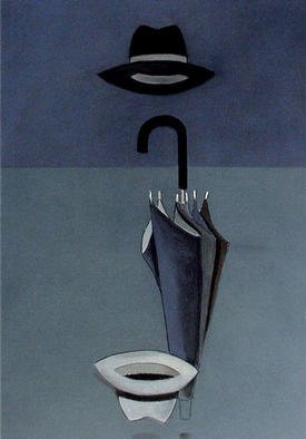 Jose Luis Lazaro Ferre, 'Umbrella With Hats', 2003, original Pastel, 70 x 100  cm. 