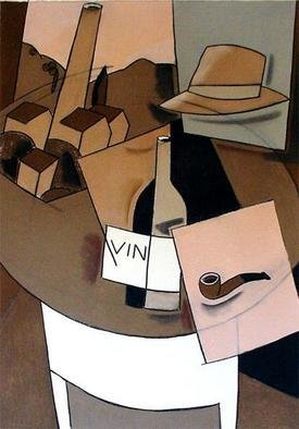 Jose Luis Lazaro Ferre, 'White Wine ', 2004, original Mixed Media, 70 x 100  cm. 