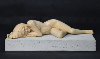 Lee Forester; Sleeping, 2018, Original Sculpture Wood, 41 x 13 cm. Artwork description: 241 Based on a live model in my studio, I carved this timeless pose from a single block of English Lime- Wood. I find that the natural beauty of wood complements the soft curves of the feminine figure perfectly and the smooth finish invites the viewer to caress ...
