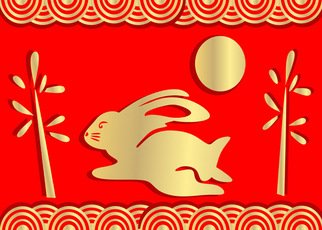 L Gonzalez; Golden Year Of The Rabbit, 2011, Original Digital Art, 28 x 20 inches. Artwork description: 241  Designed for my shops for Chinese New Year. Can be printed at any size necessary. ...