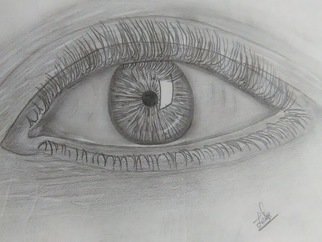 Lekshmy Sathi; Eye Realistic Drawing, 2020, Original Drawing Pencil, 18 x 25 cm. Artwork description: 241 experimented whether I can draw deep down realistic drawings. . ...