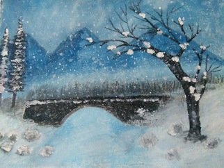 Lekshmy Sathi; Winter Wonder, 2020, Original Painting Oil, 23 x 30 cm. Artwork description: 241 I am always curious about different climatic changes and their beauty.  Just want to paint it down during quarantine period. ...