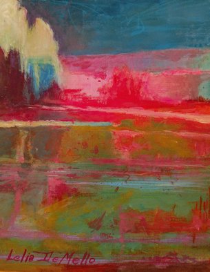 Lelia Demello; Abstract Landscape No 2, 2019, Original Mixed Media, 8 x 10 inches. Artwork description: 241 Mixed media on 90lb. paper. Watercolor, acrylic, and pencil. ...