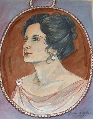 Lenore Schenk; Cameo Of Rachel, 2006, Original Watercolor, 12.8 x 15 inches. Artwork description: 241   a commissioned watercolor portrait, on illustration board        ...