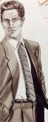 Lenore Schenk; The Business Man, 2009, Original Watercolor, 10 x 21 inches. Artwork description: 241  Man in business suit            ...