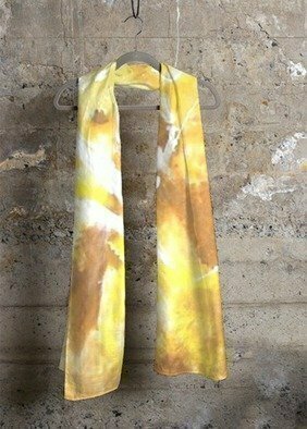 Leo Evans, 'The Yellow One', 2016, original Other,    inches. Artwork description: 4287      Digital Art on fabric  Cashmere Silk Scarf    