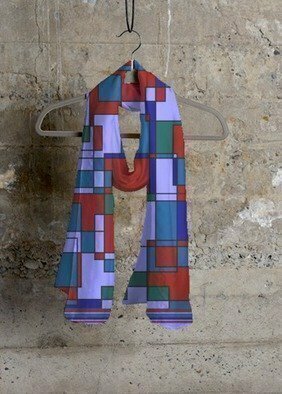 Leo Evans, '    Abstract 33', 2016, original Other,    inches. Artwork description: 4287   Digital Art on fabric  Cashmere Silk Scarf    