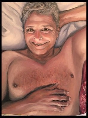 Patricia Leone; John, 2012, Original Painting Oil, 16 x 20 inches. Artwork description: 241 Smiling portrait of my boyfriend...