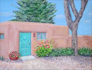 Leonore Marie; Blue Door, 2015, Original Painting Acrylic, 24 x 18 inches. Artwork description: 241  a house near Tucson, Arizona ...