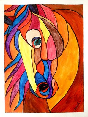 Leslie Abraham; Lovely Horse, 2017, Original Painting Acrylic, 9 x 12 inches. Artwork description: 241 Lovely Horse, Animals, Abstract, Art Print, Acrylic on Paper...