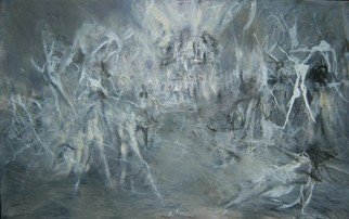 Juris Libeks; Night, 2010, Original Painting Oil, 200.5 x 88 cm. Artwork description: 241     figurative, nudes   figurative nude ...