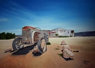 Liesel Du Plessis; Klein Karoo, 2012, Original Painting Oil, 45 x 61 cm. Artwork description: 241  Klein Karoo Tractor  ...