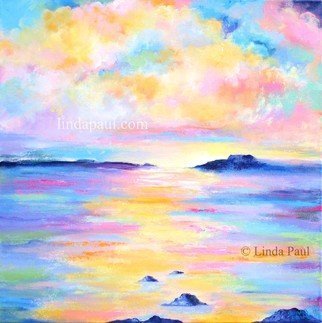 Linda Paul; Ocean Dreams Painting, 2020, Original Painting Acrylic, 20 x 20 inches. Artwork description: 241 Ocean Dreams from American artist linda Paul .  One of a kind original work of art. Its perfect for beach house or coastal themed decor by American artist Linda PaulFabulous  colors of blue, gold, pink white,  and pale yellow.  You can decorate an entire room around these ...
