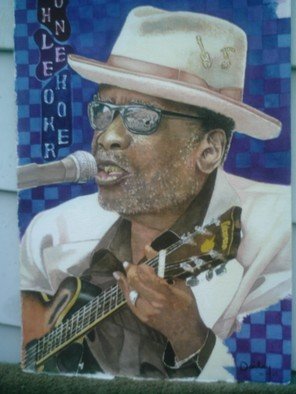 James Dailey; John Lee Hooker, 2010, Original Watercolor, 16 x 27 inches. Artwork description: 241  blues, music, rock, guitar, black ...